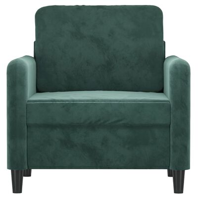 vidaXL Fauteuil Vert foncé 60 cm Velours