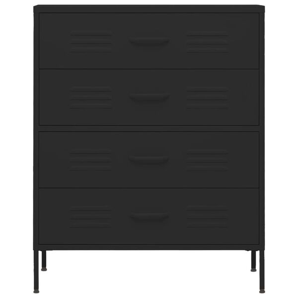 vidaXL Commode Noir 80x35x101,5 cm Acier