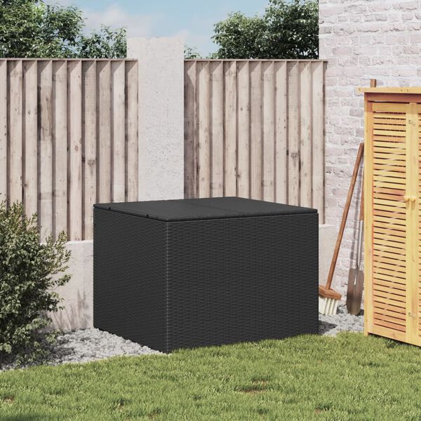 vidaXL Bo&icirc;te de rangement de jardin noir 291L r&eacute;sine tress&eacute;e