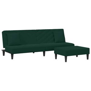 vidaXL Ensemble de canap&eacute;s 2 pcs avec coussins vert fonc&eacute; velours
