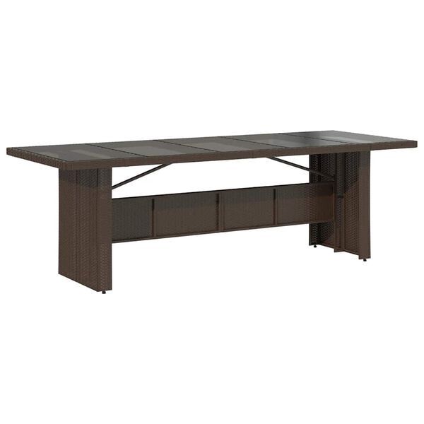 vidaXL Ensemble de bistro de jardin 9 pcs coussins marron poly rotin