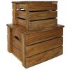 vidaXL Ensemble de caisse de rangement 2 pcs bois d'acajou massif
