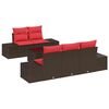 vidaXL Ensemble de canapé de jardin 6 pcs Marron polyrotin