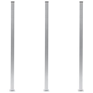 vidaXL Poteaux de clôture 3 pcs Aluminium 185 cm
