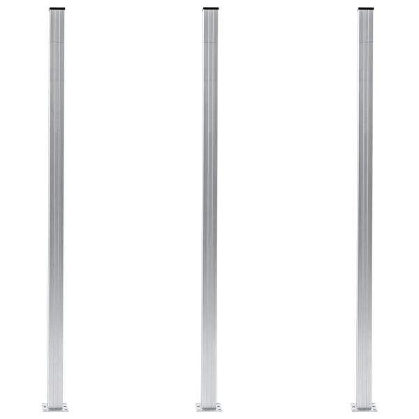 vidaXL Poteaux de clôture 3 pcs Aluminium 185 cm
