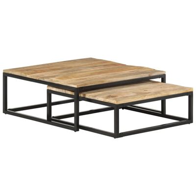 vidaXL Tables gigognes 2 pcs Bois solide de manguier