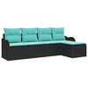 vidaXL Ensemble de canap&eacute; de jardin 5 pc Noir polyrotin