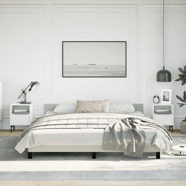 vidaXL Cadre de lit sans matelas gris clair California velours