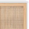 vidaXL Buffet Blanc 105x30x60 cm Bois de pin massif et rotin naturel