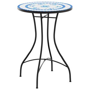 vidaXL Table de bistro mosa&iuml;que bleu et blanc &Oslash;50x70 cm c&eacute;ramique
