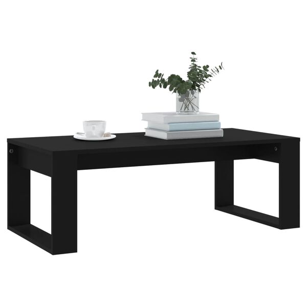 vidaXL Table basse noir 102x50x35 cm bois d'ing&eacute;nierie