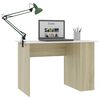 vidaXL Bureau Blanc et ch&ecirc;ne sonoma 110x60x73 cm Agglom&eacute;r&eacute;
