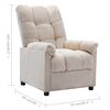 vidaXL Fauteuil inclinable électrique crème tissu