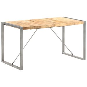 vidaXL Table &agrave; manger 140x70x75 cm bois de manguier massif brut