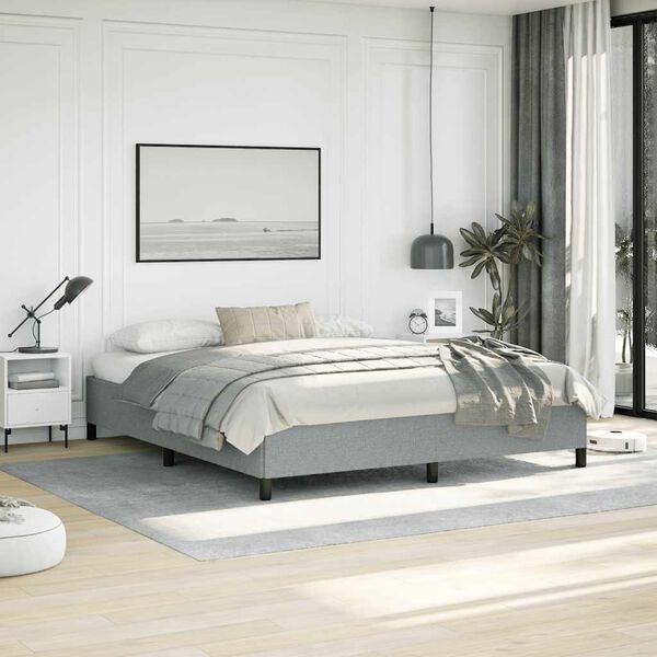 vidaXL Cadre de lit sans matelas gris clair tissu