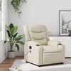 vidaXL Fauteuil de massage inclinable crème similicuir