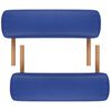 vidaXL Table de massage pliable Bleu 2 zones avec cadre en bois