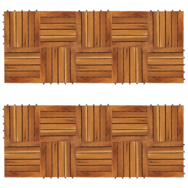 vidaXL Tuiles de terrasse mod&egrave;le vertical 30 x 30 cm acacia 20 pcs