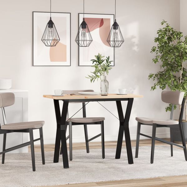 vidaXL Table à manger cadre en Y 100x50x75,5 cm bois pin massif acier