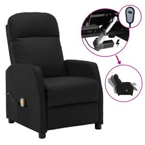 vidaXL Fauteuil de massage électrique noir similicuir