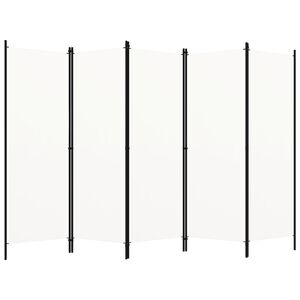 vidaXL Cloison de s&eacute;paration 5 panneaux Blanc 250x180 cm