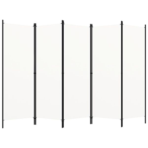 vidaXL Cloison de s&eacute;paration 5 panneaux Blanc 250x180 cm