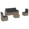 vidaXL Salon de jardin 6 pcs avec coussins gris r&eacute;sine tress&eacute;e