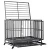 vidaXL Cage pour chiens avec roues Acier 92x62x76 cm