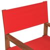 vidaXL Chaise de metteur en sc&egrave;ne Bois de teck solide Rouge