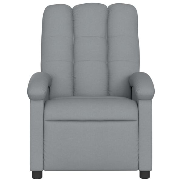 vidaXL Fauteuil inclinable de massage gris clair tissu
