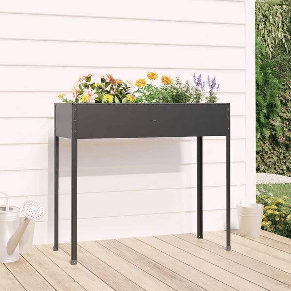 vidaXL Jardinière Anthracite 100,5x40,5x90 cm Acier galvanisé
