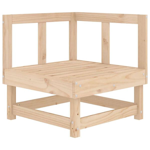vidaXL Canap&eacute; d'angle avec coussins bois de pin solide