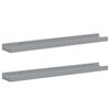 vidaXL &Eacute;tag&egrave;res &agrave; rebord pour cadre photo 2 pcs Gris 60x9x3 cm MDF