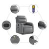 vidaXL Fauteuil inclinable de massage gris similicuir