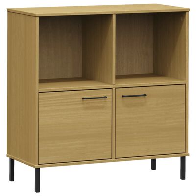 vidaXL Bibliothèque avec pieds en métal Marron 90x35x90,5 cm Bois OSLO