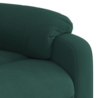 vidaXL Fauteuil inclinable de massage électrique vert foncé velours