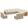 vidaXL Salon de jardin avec coussins 13 pcs beige r&eacute;sine tress&eacute;e