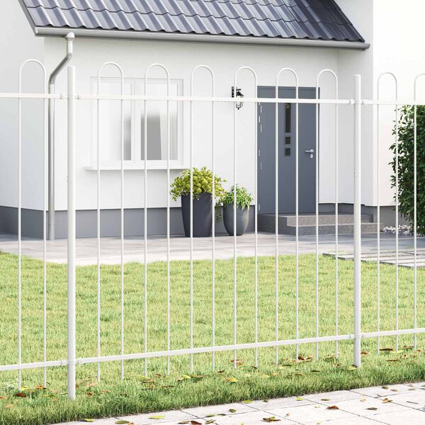 vidaXL Cl&ocirc;ture de jardin 2 pcs Gris 3,4 x 0,6 m Acier rev&ecirc;tu de poudre