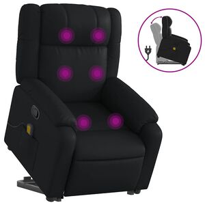 vidaXL Fauteuil inclinable de massage noir similicuir