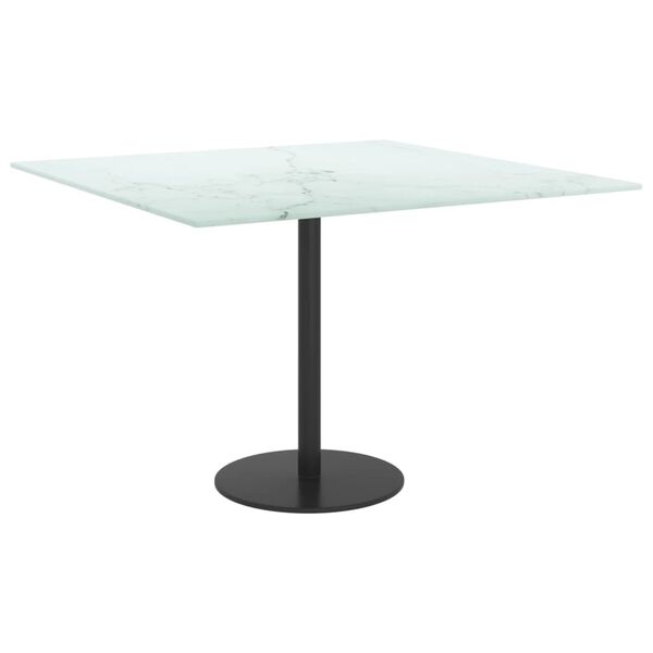 vidaXL Dessus de table blanc 60x60 cm 6 mm verre tremp&eacute; design marbre
