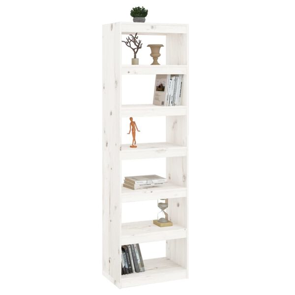 vidaXL Biblioth&egrave;que/S&eacute;parateur de pi&egrave;ce Blanc 60x30x199,5cm Pin massif