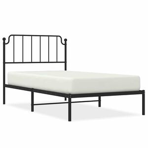 vidaXL Cadre de lit m&eacute;tal sans matelas avec t&ecirc;te de lit noir 100x200cm