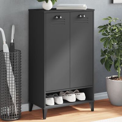 vidaXL Armoire à chaussures VIKEN gris anthracite bois d'ingénierie