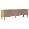 vidaXL Meuble TV SENJA aspect rotin marron 158x40x49cm bois massif pin