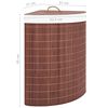 vidaXL Panier &agrave; linge d'angle Bambou Marron 60 L