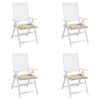 vidaXL Coussins de chaise jardin lot de 4 beige 50x50x4cm tissu oxford