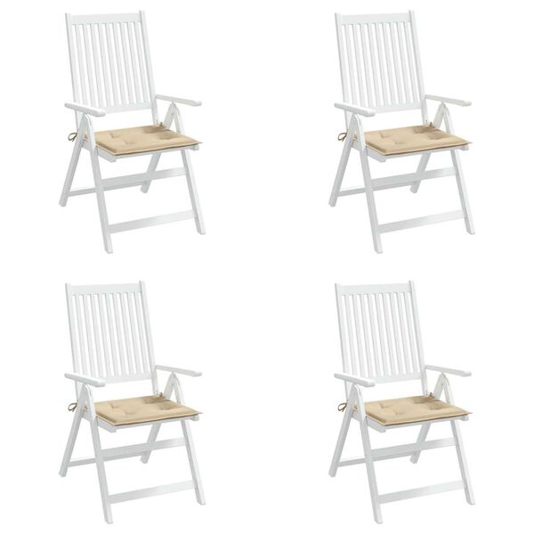 vidaXL Coussins de chaise jardin lot de 4 beige 50x50x4cm tissu oxford