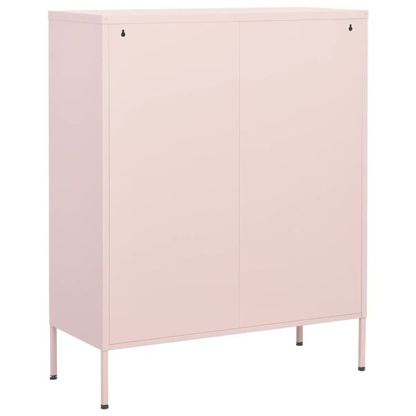 vidaXL Armoire de rangement Rose 80x35x101,5 cm Acier
