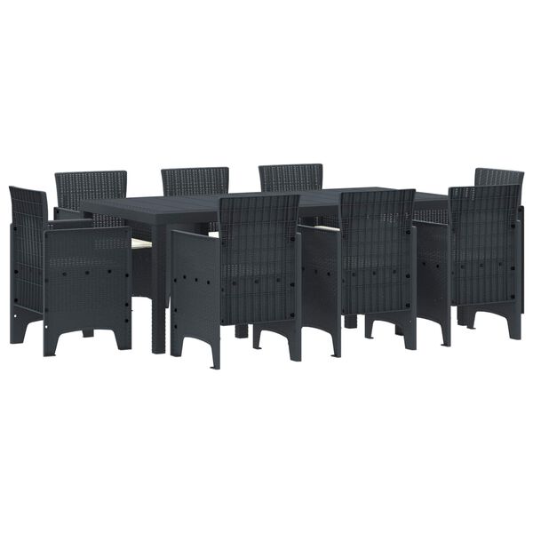 vidaXL Ensemble de salle &agrave; manger pour jardin 9 pcs Anthracite