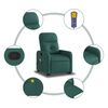 vidaXL Fauteuil inclinable de massage vert foncé tissu